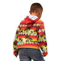 Tropical Islands Sunset Hawaii Kid Hoodie Go Surfing With Hula Girl - Summer Vibes LT14 - Polynesian Pride