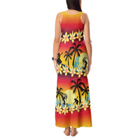 Tropical Islands Sunset Hawaii Tank Maxi Dress Go Surfing With Hula Girl - Summer Vibes LT14 - Polynesian Pride