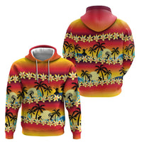 Tropical Islands Sunset Hawaii Zip Hoodie Go Surfing With Hula Girl - Summer Vibes LT14 - Polynesian Pride
