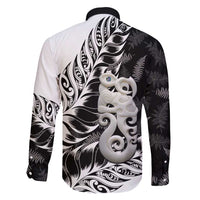 Aotearoa Manaia NZ Maori Silver Fern Family Matching Off Shoulder Maxi Dress and Hawaiian Shirt LT14 - Polynesian Pride