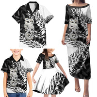 Aotearoa Manaia NZ Maori Silver Fern Family Matching Puletasi and Hawaiian Shirt LT14 - Polynesian Pride