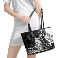 Aotearoa Manaia NZ Maori Silver Fern Leather Tote Bag LT14 - Polynesian Pride