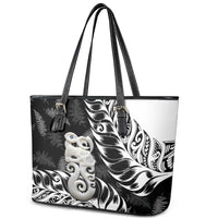 Aotearoa Manaia NZ Maori Silver Fern Leather Tote Bag LT14 - Polynesian Pride