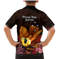 Gude Hi Hai Papua New Guinea Family Matching Mermaid Dress and Hawaiian Shirt Motuan PNG Raggiana Bird of Paradise Tropical Vibes LT14 - Polynesian Pride