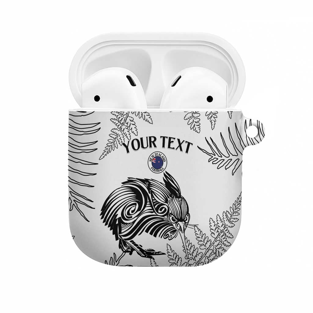 Custom New Zealand Kiwi Football AirPods Case Aotearoa Silver Fern LT14 White - Polynesian Pride