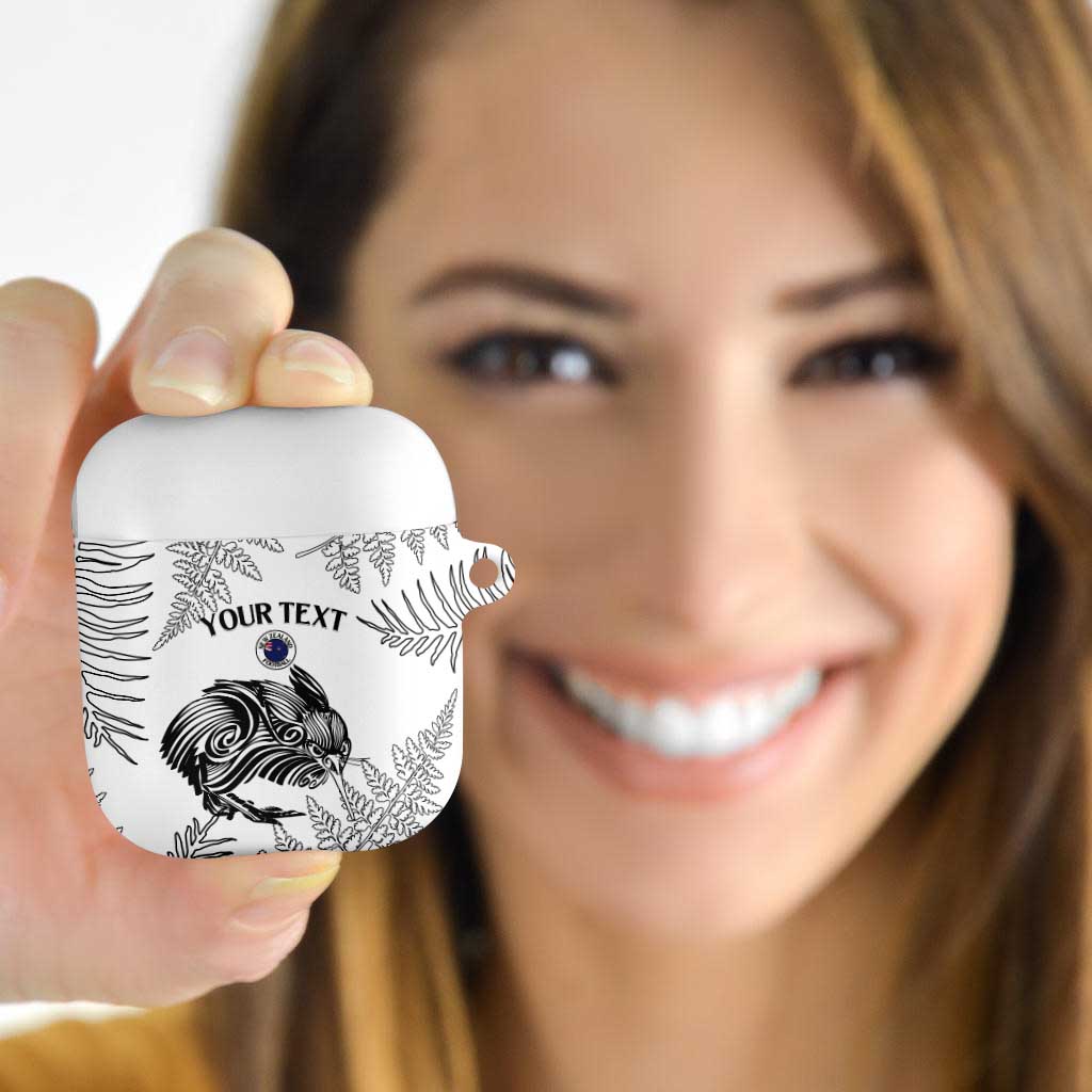 Custom New Zealand Kiwi Football AirPods Case Aotearoa Silver Fern LT14 - Polynesian Pride