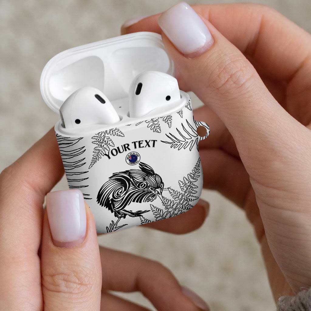 Custom New Zealand Kiwi Football AirPods Case Aotearoa Silver Fern LT14 - Polynesian Pride