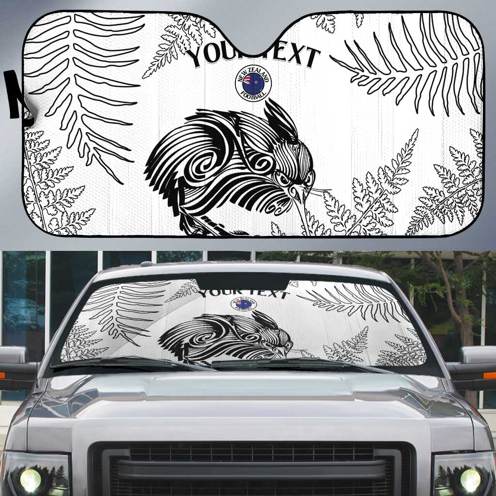 Custom New Zealand Kiwi Football Auto Sun Shade Aotearoa Silver Fern - Polynesian Pride