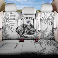 Custom New Zealand Kiwi Football Back Car Seat Cover Aotearoa Silver Fern LT14 One Size White - Polynesian Pride