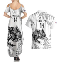 Custom New Zealand Kiwi Football Couples Matching Summer Maxi Dress and Hawaiian Shirt Aotearoa Silver Fern LT14 - Polynesian Pride