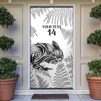 Custom New Zealand Kiwi Football Door Cover Aotearoa Silver Fern LT14 White - Polynesian Pride