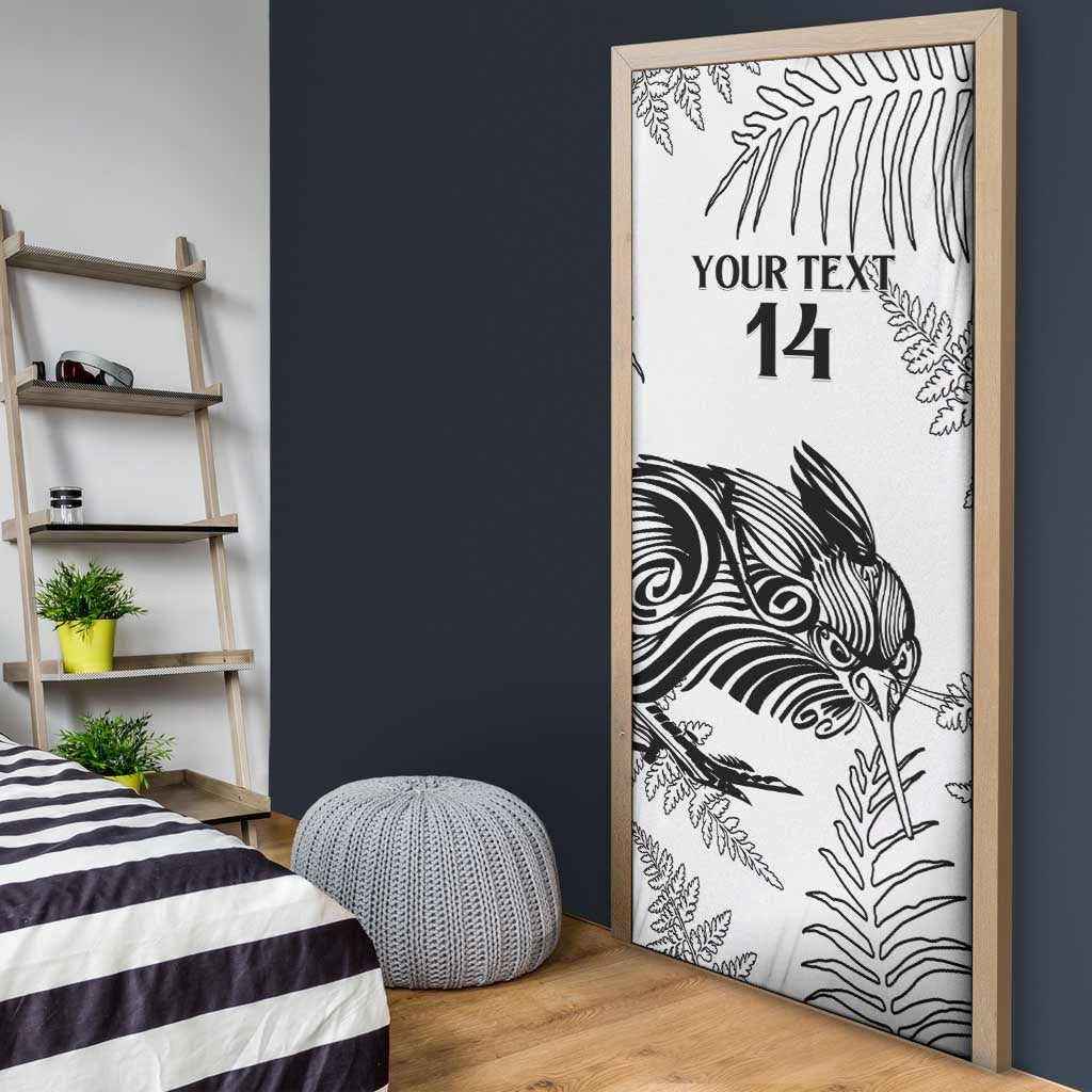 Custom New Zealand Kiwi Football Door Cover Aotearoa Silver Fern LT14 - Polynesian Pride