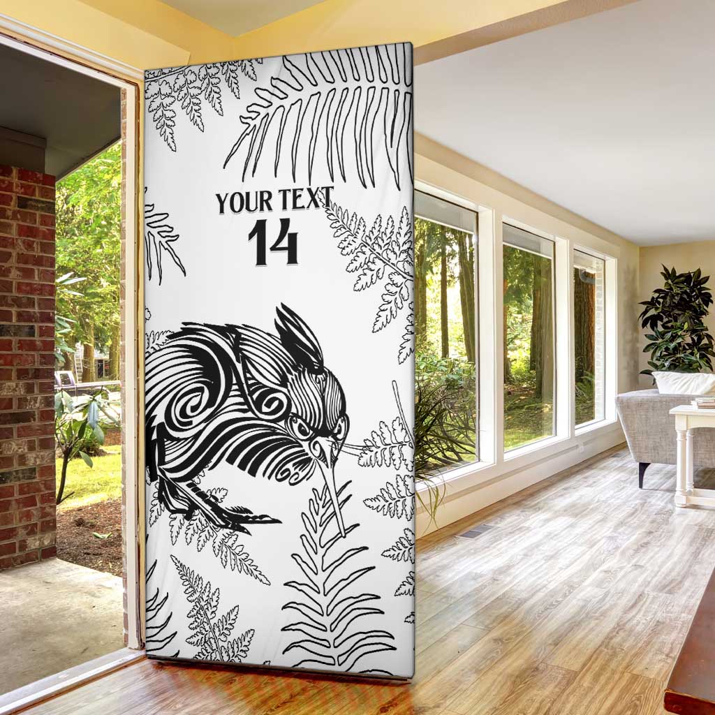 Custom New Zealand Kiwi Football Door Cover Aotearoa Silver Fern LT14 - Polynesian Pride