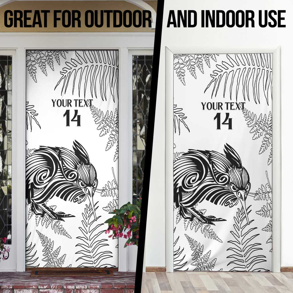 Custom New Zealand Kiwi Football Door Cover Aotearoa Silver Fern LT14 - Polynesian Pride