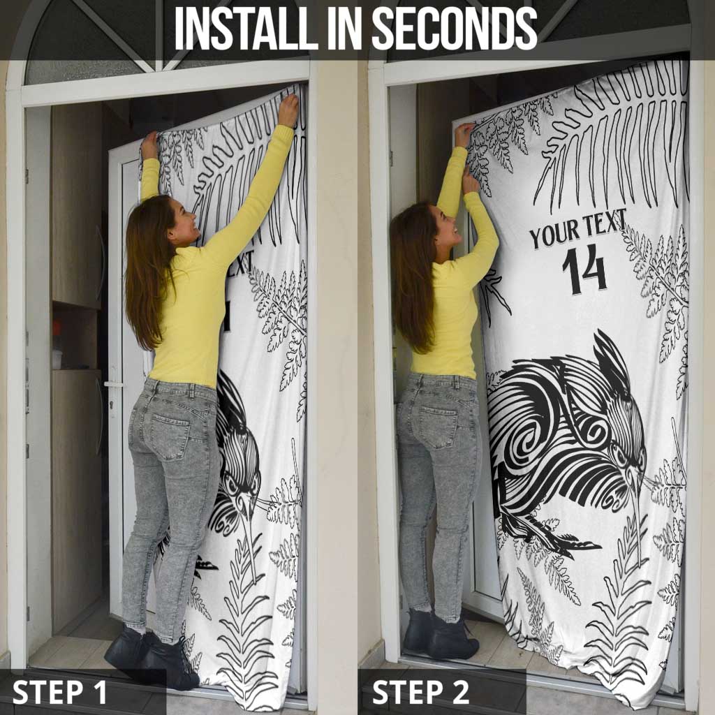 Custom New Zealand Kiwi Football Door Cover Aotearoa Silver Fern LT14 - Polynesian Pride