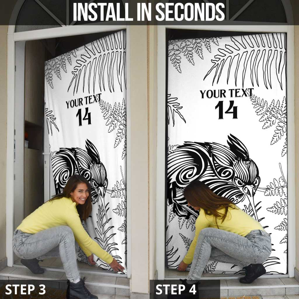Custom New Zealand Kiwi Football Door Cover Aotearoa Silver Fern LT14 - Polynesian Pride