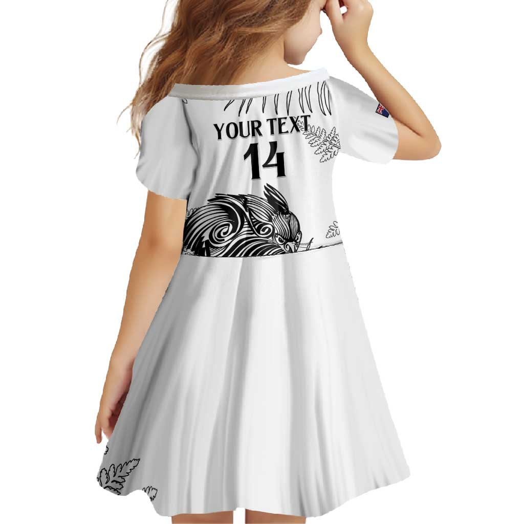 Custom New Zealand Kiwi Football Family Matching Long Sleeve Bodycon Dress and Hawaiian Shirt Aotearoa Silver Fern LT14 - Polynesian Pride