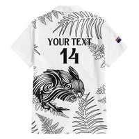 Custom New Zealand Kiwi Football Family Matching Long Sleeve Bodycon Dress and Hawaiian Shirt Aotearoa Silver Fern LT14 - Polynesian Pride