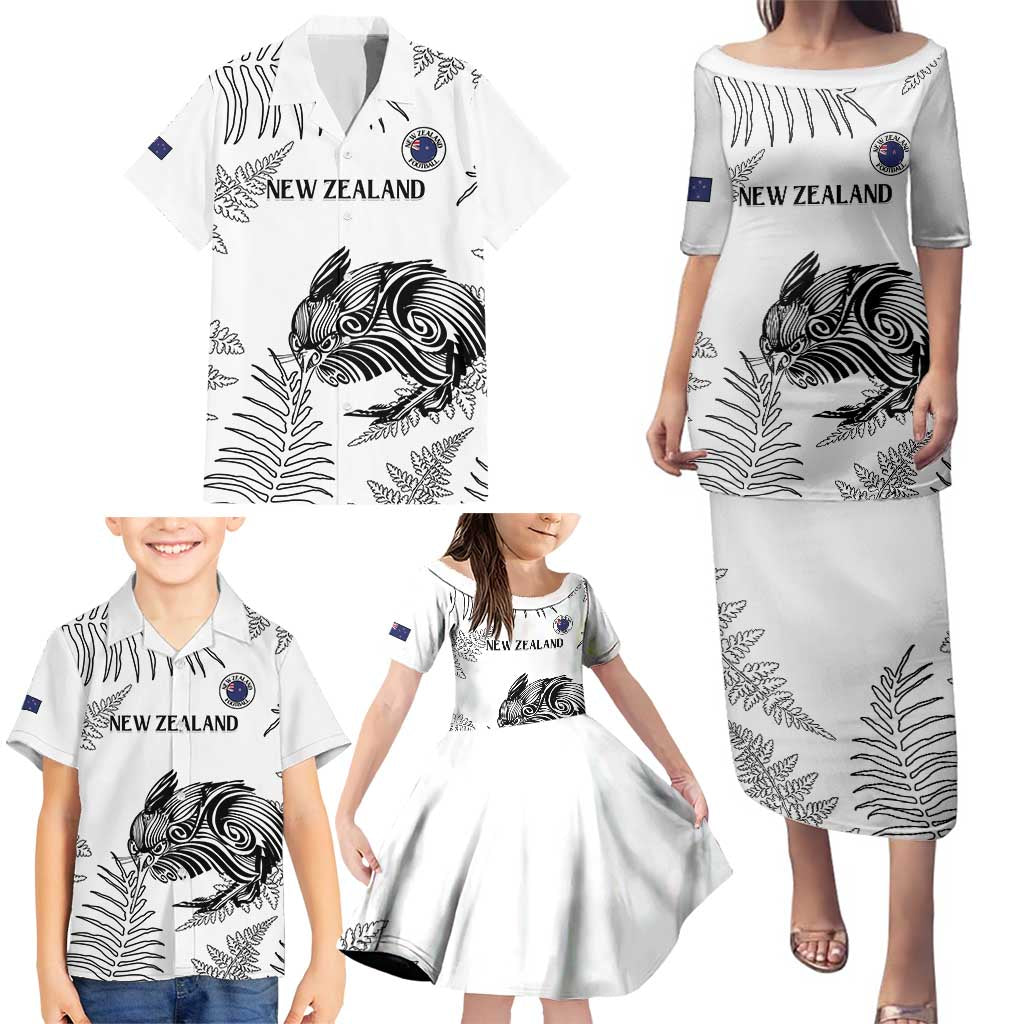 Custom New Zealand Kiwi Football Family Matching Puletasi and Hawaiian Shirt Aotearoa Silver Fern LT14 - Polynesian Pride