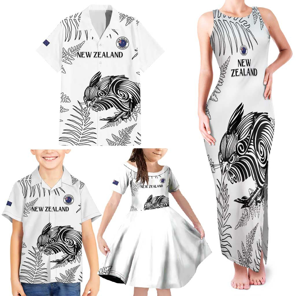 Custom New Zealand Kiwi Football Family Matching Tank Maxi Dress and Hawaiian Shirt Aotearoa Silver Fern LT14 - Polynesian Pride