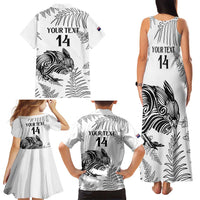 Custom New Zealand Kiwi Football Family Matching Tank Maxi Dress and Hawaiian Shirt Aotearoa Silver Fern LT14 - Polynesian Pride