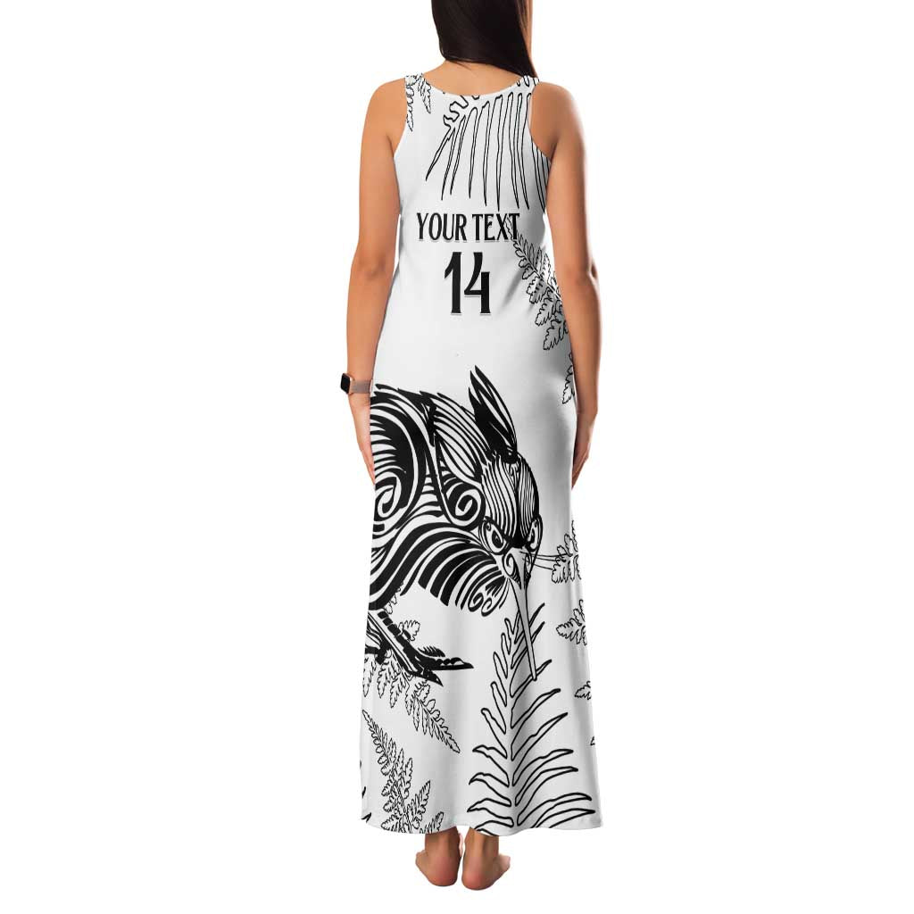 Custom New Zealand Kiwi Football Family Matching Tank Maxi Dress and Hawaiian Shirt Aotearoa Silver Fern LT14 - Polynesian Pride