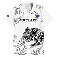 Custom New Zealand Kiwi Football Hawaiian Shirt Aotearoa Silver Fern LT14 White - Polynesian Pride