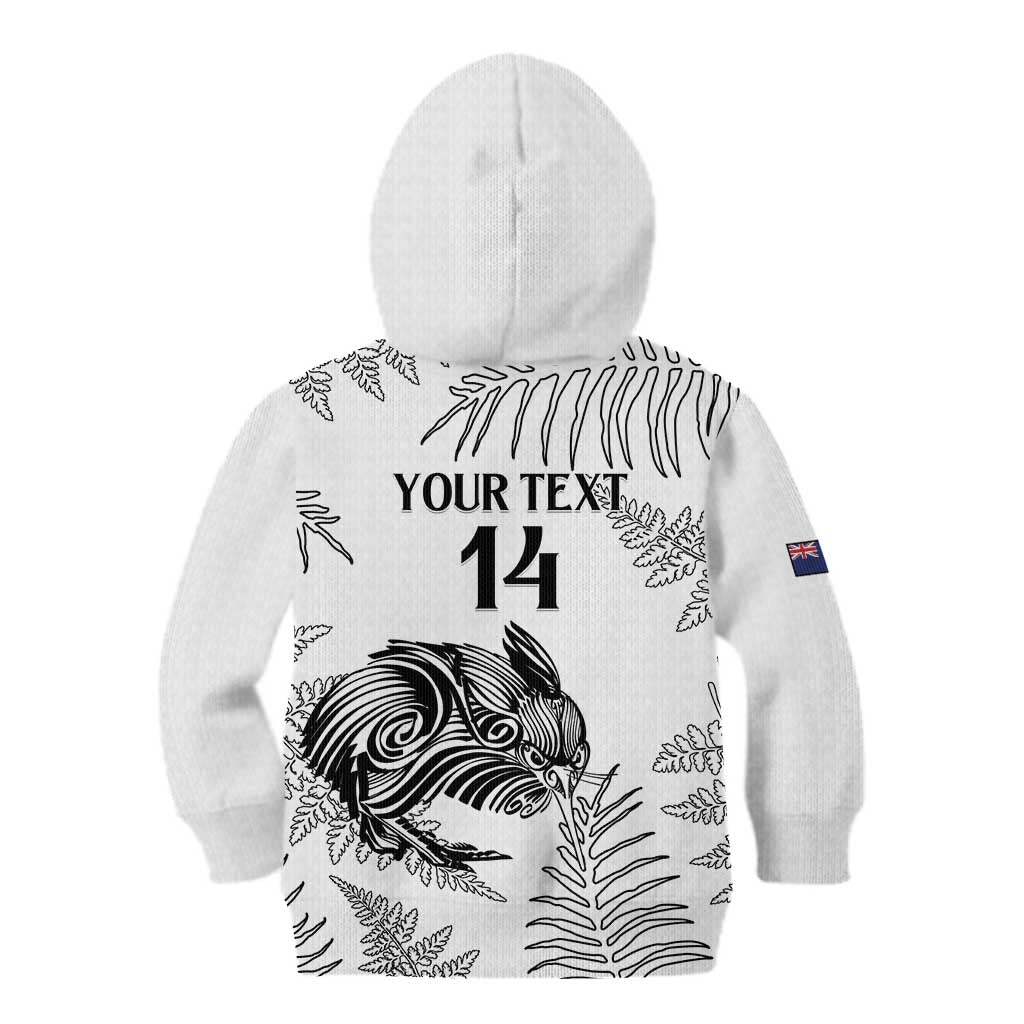 Custom New Zealand Kiwi Football Kid Hoodie Aotearoa Silver Fern LT14 - Polynesian Pride
