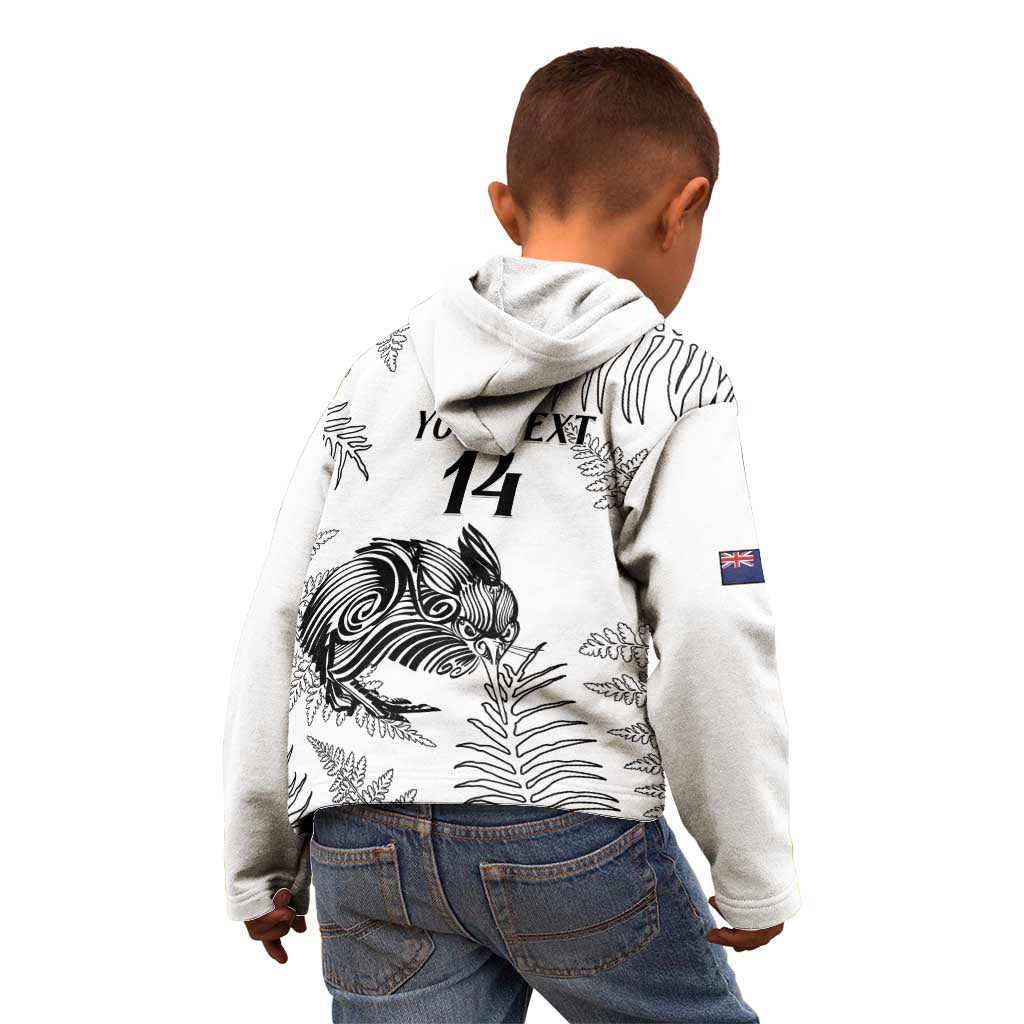 Custom New Zealand Kiwi Football Kid Hoodie Aotearoa Silver Fern LT14 - Polynesian Pride