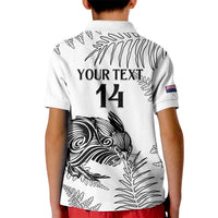 Custom New Zealand Kiwi Football Kid Polo Shirt Aotearoa Silver Fern LT14 - Polynesian Pride
