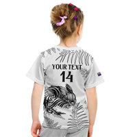 Custom New Zealand Kiwi Football Kid T Shirt Aotearoa Silver Fern LT14 - Polynesian Pride