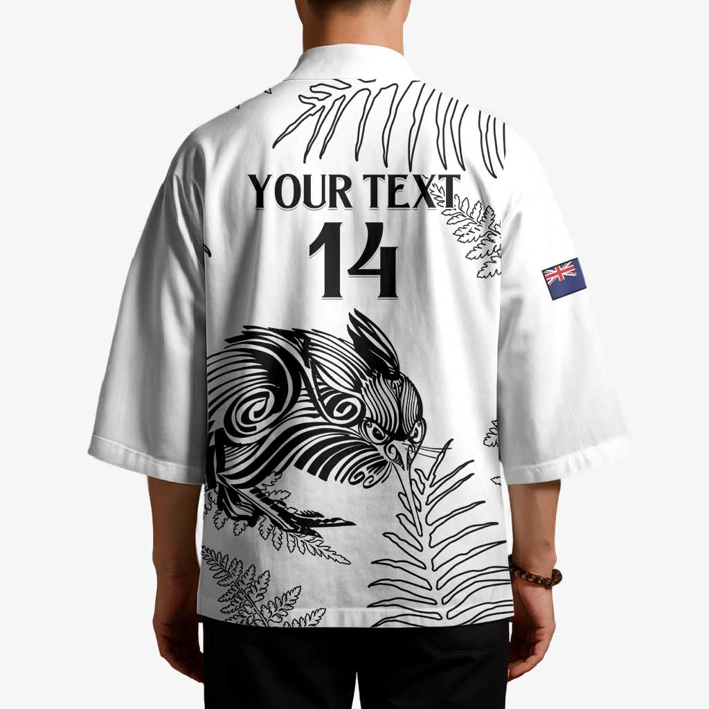 Custom New Zealand Kiwi Football Kimono Aotearoa Silver Fern - Polynesian Pride