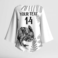 Custom New Zealand Kiwi Football Kimono Sleeve Blouse Aotearoa Silver Fern LT14 - Polynesian Pride