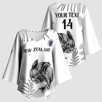 Custom New Zealand Kiwi Football Kimono Sleeve Blouse Aotearoa Silver Fern LT14 - Polynesian Pride