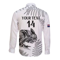 Custom New Zealand Kiwi Football Long Sleeve Button Shirt Aotearoa Silver Fern LT14 - Polynesian Pride