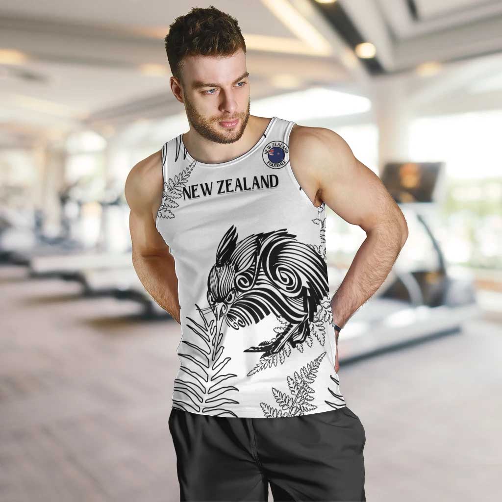Custom New Zealand Kiwi Football Men Tank Top Aotearoa Silver Fern LT14 White - Polynesian Pride