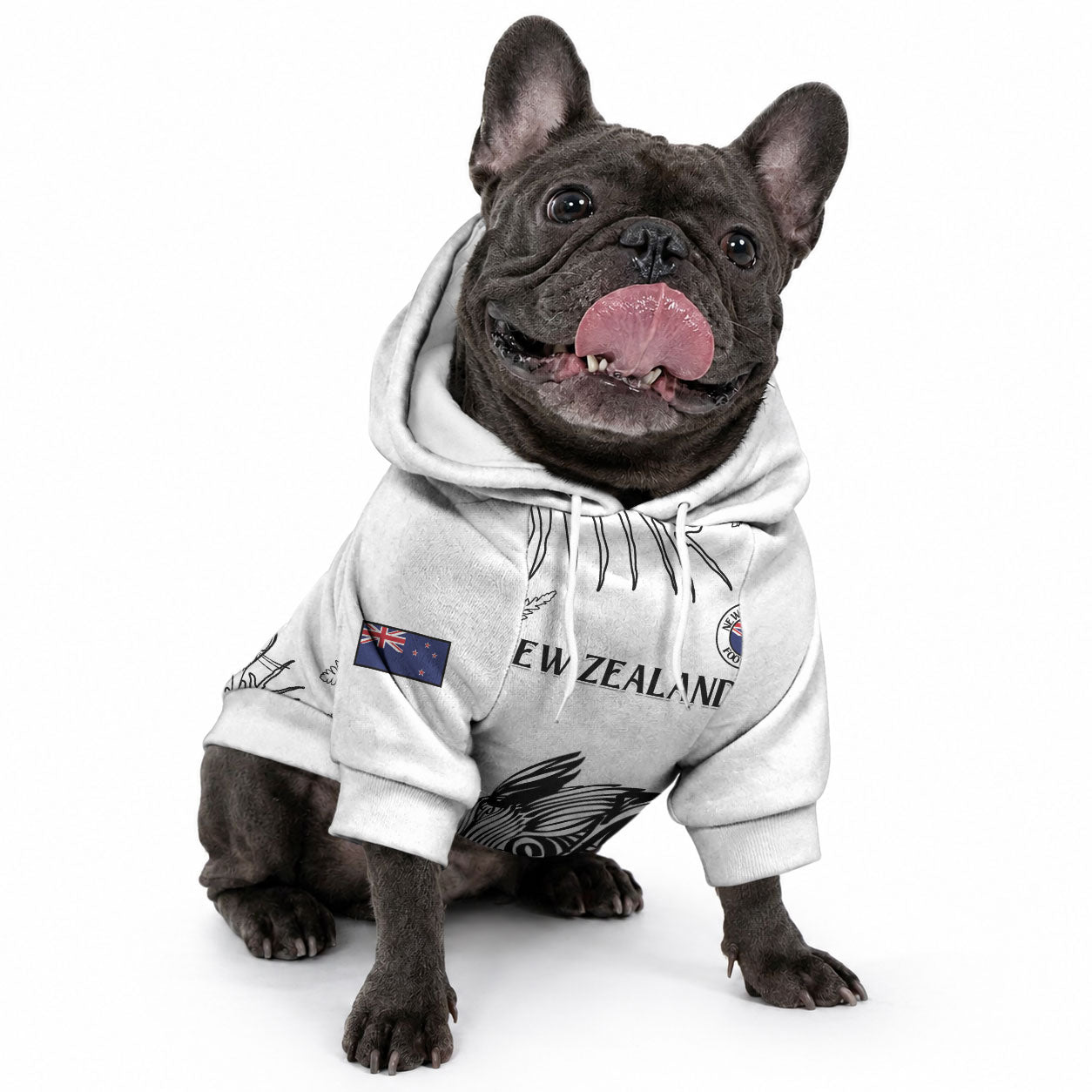 Custom New Zealand Kiwi Football Pet Hoodie Aotearoa Silver Fern