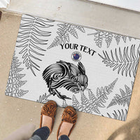 Custom New Zealand Kiwi Football Rubber Doormat Aotearoa Silver Fern