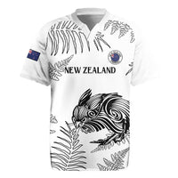 Custom New Zealand Kiwi Football Rugby Jersey Aotearoa Silver Fern LT14 White - Polynesian Pride