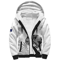 Custom New Zealand Kiwi Football Sherpa Hoodie Aotearoa Silver Fern LT14 Unisex White - Polynesian Pride