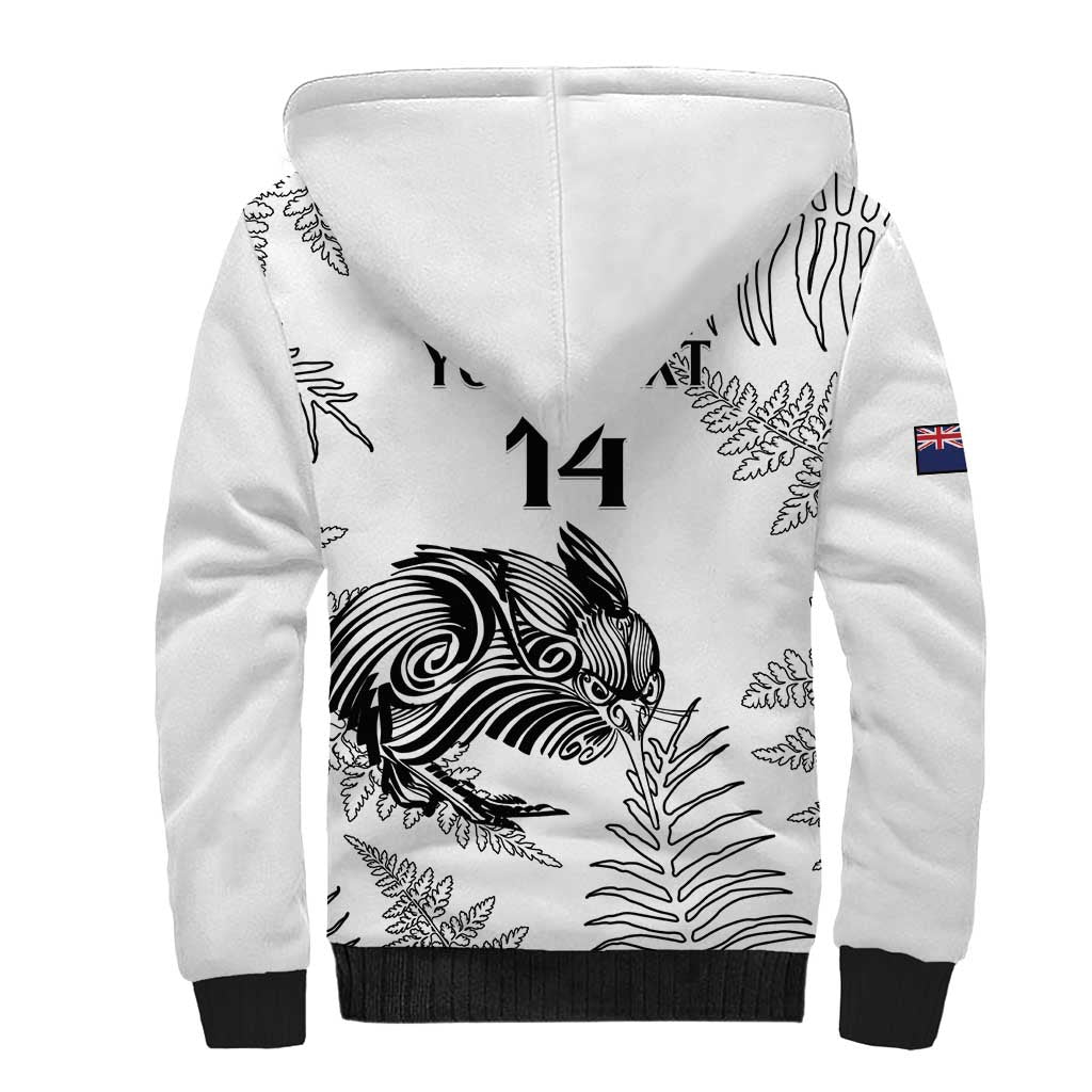 Custom New Zealand Kiwi Football Sherpa Hoodie Aotearoa Silver Fern LT14 - Polynesian Pride