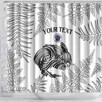 Custom New Zealand Kiwi Football Shower Curtain Aotearoa Silver Fern LT14 - Polynesian Pride