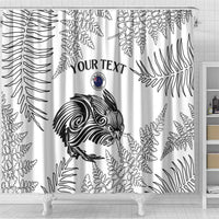 Custom New Zealand Kiwi Football Shower Curtain Aotearoa Silver Fern LT14 - Polynesian Pride