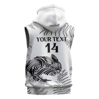 Custom New Zealand Kiwi Football Sleeveless Hoodie Aotearoa Silver Fern LT14 - Polynesian Pride