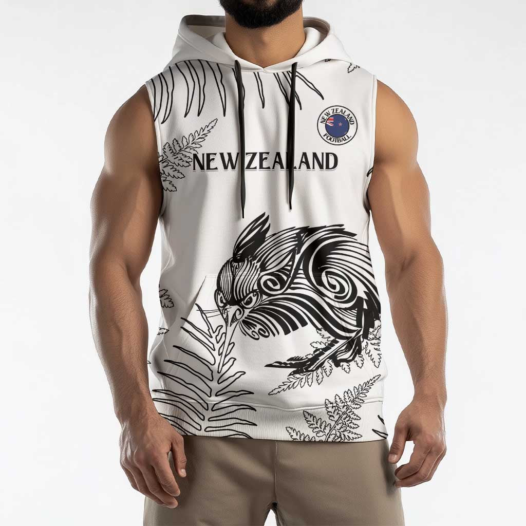Custom New Zealand Kiwi Football Sleeveless Hoodie Aotearoa Silver Fern LT14 - Polynesian Pride