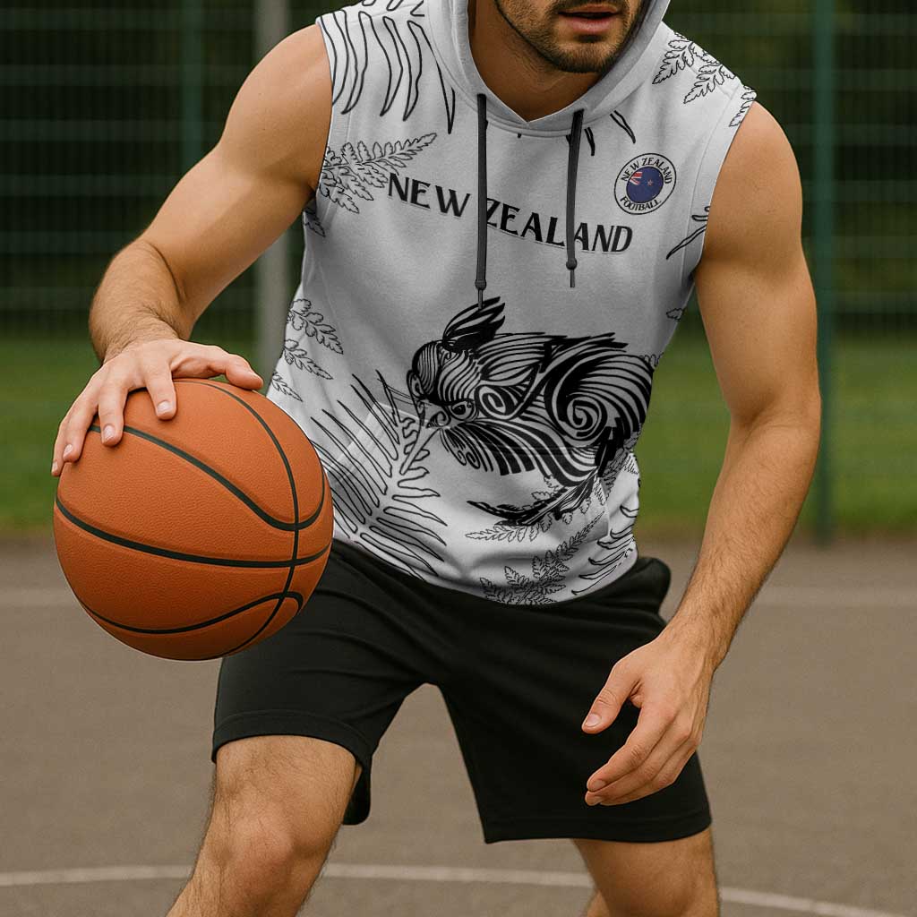 Custom New Zealand Kiwi Football Sleeveless Hoodie Aotearoa Silver Fern LT14 - Polynesian Pride