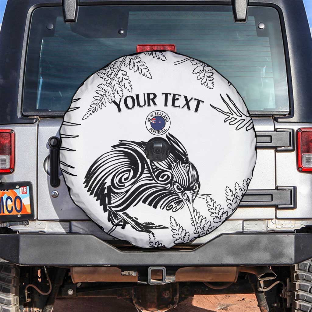 Custom New Zealand Kiwi Football Spare Tire Cover Aotearoa Silver Fern LT14 White - Polynesian Pride