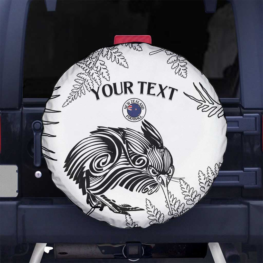 Custom New Zealand Kiwi Football Spare Tire Cover Aotearoa Silver Fern LT14 No hole White - Polynesian Pride