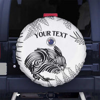 Custom New Zealand Kiwi Football Spare Tire Cover Aotearoa Silver Fern LT14 No hole White - Polynesian Pride