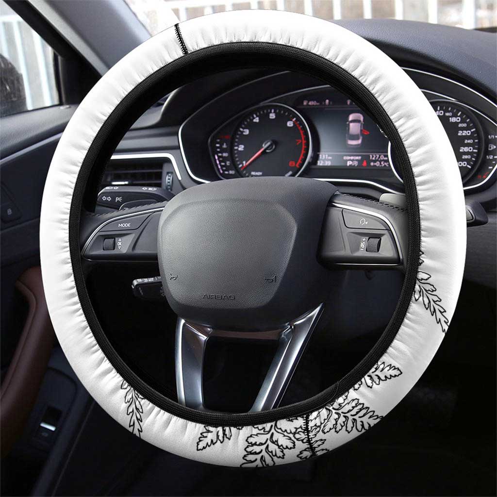 New Zealand Kiwi Football Steering Wheel Cover Aotearoa Silver Fern LT14 - Polynesian Pride